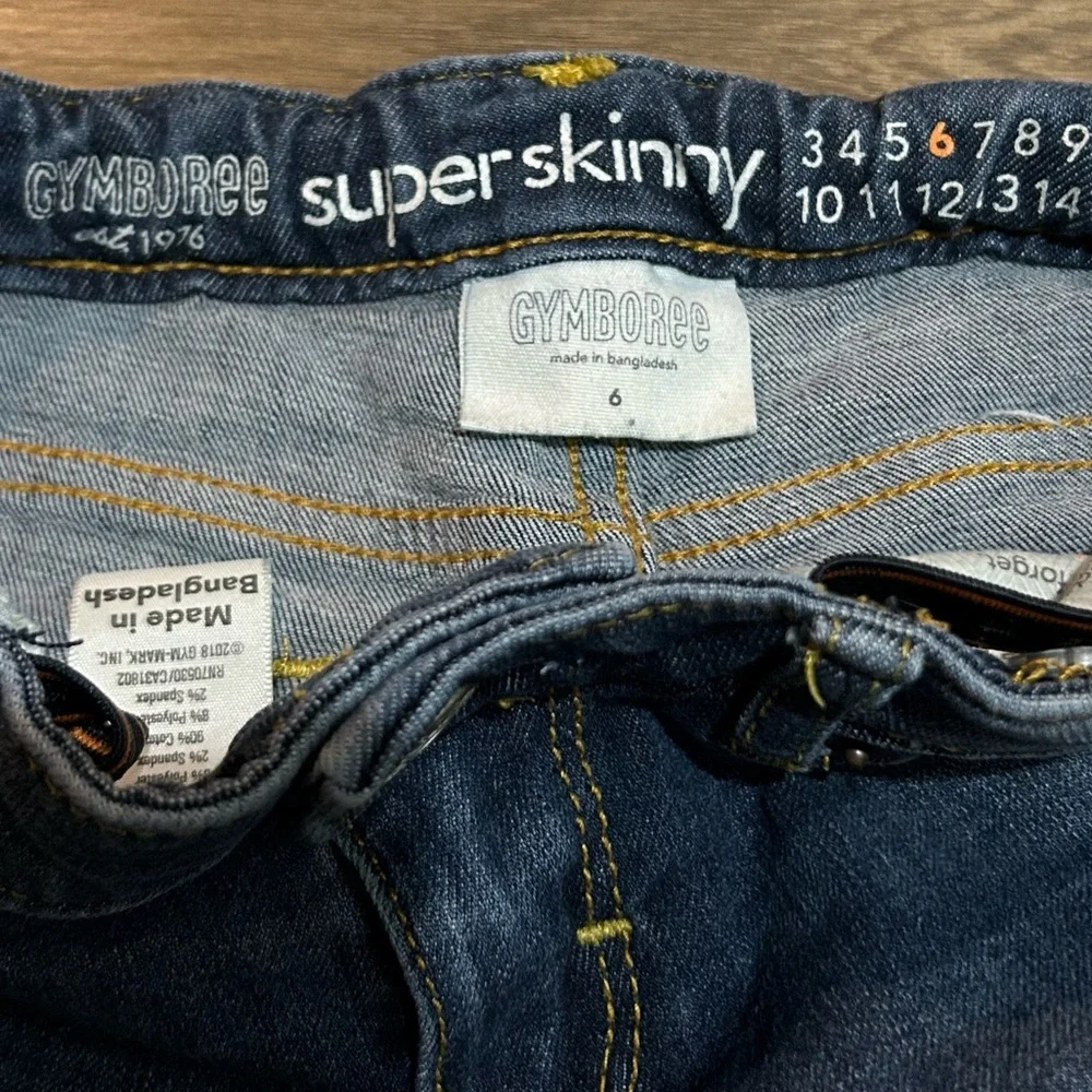 Gymboree Girl's Super Skinny Denim Jeans Size 6 w/Stretch & Adjustable Waist